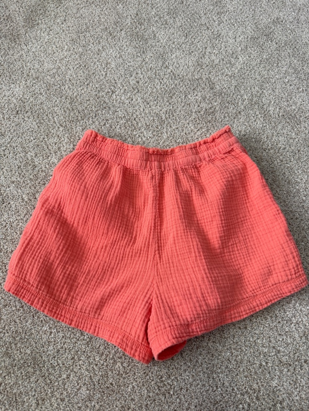 Aerie Gauzy Cotton Shorts Coral - Picture 4 of 5